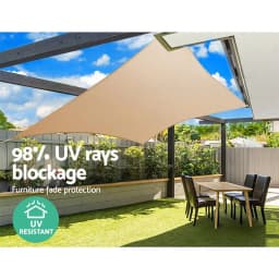 5x5m Square Shade Sail 280GSM 98 Percent UV Block Sand Shade Cloth Outdoor Sun Shelter Cover