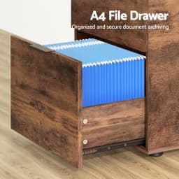 Rustic Brown 2 Drawer Filing Cabinet Office Storage Organizer Shelves File Holder Home and Workstation Furniture
