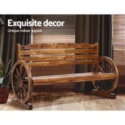 Outdoor Wooden 3 Seat Wagon Bench Patio Garden Lounge Furniture Chair