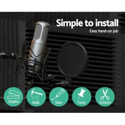 60Pcs Acoustic Foam Panels 30x30x5cm Studio Sound Absorption Wedge Treatment Panels for Recording Room Noise Reduction Decoration
