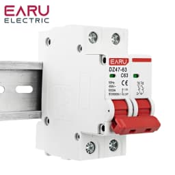 EARU DZ47 DZ47-63 2P 3-63A AC 230V C Curve MCB Miniature Circuit Breaker Overload Short Circuit Protection Switch Din Rail Mount
