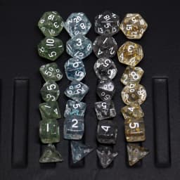 28pcs 4Set Mini Size Acrylic Inlaid Gold Foil Board Game Dice Polyhedral Table Game Dice Role-Playing RPG Dice