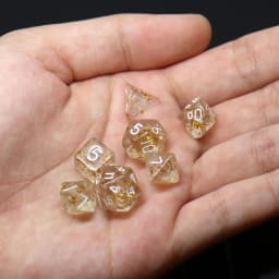 28pcs 4Set Mini Size Acrylic Inlaid Gold Foil Board Game Dice Polyhedral Table Game Dice Role-Playing RPG Dice