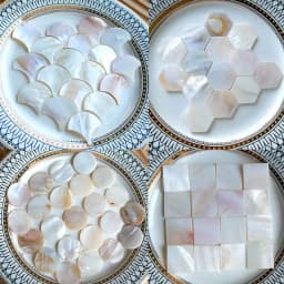 25pc Rectangle Mother of Pearl Mosaic Tiles Natural Shell Square Mosaic Pieces for Home Decoration Crafts Materials Hobbies Arte