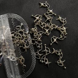 20pcs Silver Stars Nail Charms for Nail Art 3D Jewel Metal Meteor Nail Gems Hollow Out 3D Nail Decorations Alloy Manicure Parts