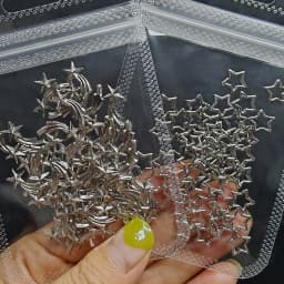 20pcs Silver Stars Nail Charms for Nail Art 3D Jewel Metal Meteor Nail Gems Hollow Out 3D Nail Decorations Alloy Manicure Parts