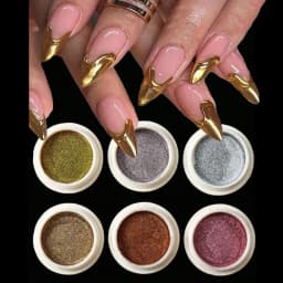 6Colors/Set Aurora Mermaid Chrome Nail Powder White Pearl Irridescent Mica Powder Chameleon Glitter Unicorn Chrome Nails Powder