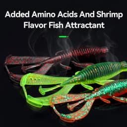 KINGDOM Soft Lure 63mm 76mm Floating Shrimp Bait TPE Lure Realistic Shrimp Worm Soft Bait for Bass Trout Saltwater Fishing