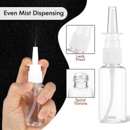 5PCS 10ml-60ml Empty Nasal Spray Pump White Plastic Spray Bottles Mist Nose Refillable Bottle Packaging Accessories