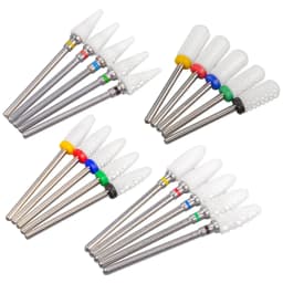 5pcs Ceramic Milling Cutter For Manicure Set Nail Drill Bit Mill Manicure Machine Pedicure Tools for Removing Gel File 3/32 Inch