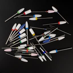 5pcs Ceramic Milling Cutter For Manicure Set Nail Drill Bit Mill Manicure Machine Pedicure Tools for Removing Gel File 3/32 Inch