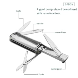 Multi-purpose Kit Manicure Tools Multi-purpose Nail Clippers 5-In-1 Nail Clippers Folding Stainless Steel Nail Clippers Keychain