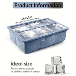 Ice Cube Tray Large Silicone Ice Cube Moulds with Removable Lids Large Square Ice Cube Moulds Easy Release Reusable BPA Fr