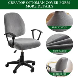 Stretch Elastic Velvet 2 Piece Universal Computer Chair Seat Cover Rotating Office Chair Slipcover