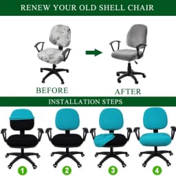 Stretch Elastic Velvet 2 Piece Universal Computer Chair Seat Cover Rotating Office Chair Slipcover