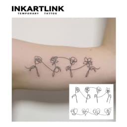 Line love rose Temporary Tattoo,Lasts To 15 Days New Technology Magic Waterproof Semi Permanent Sticker.