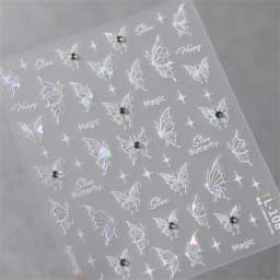 1pcs 5D Diamond Butterfly Nail Art Stickers Holographic Butterfly Nail Decorations Decals DIY Self-Adhesive Slider Accessories
