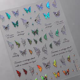 1pcs 5D Diamond Butterfly Nail Art Stickers Holographic Butterfly Nail Decorations Decals DIY Self-Adhesive Slider Accessories