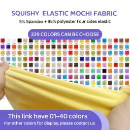 Color 01~40 Stretch Mochi Plush Minky Fabric 1mm Pile 95% Polyester 5% Spandex Stretch Four Side Plush Fabric For Diy Sewing Toy