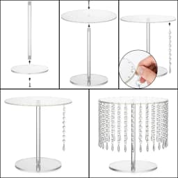 Acrylic cake rack circular cupcake rack dessert display rack with crystal chandelier for wedding birthday party table decoration