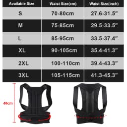 Back Brace Posture Support for Women and Men, Shoulder Straightener, Adjustable Full Back Support for Upper and Lower Back