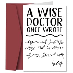 1PC Doctorate Degree Greeting Card,Funny Phd Graduation Thank You Card,Jokey Doctor's Handwriting Card,A Wise Doctor Once Wrote