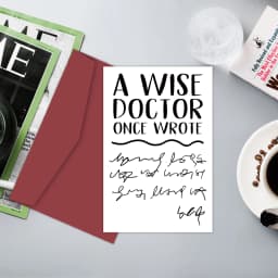 1PC Doctorate Degree Greeting Card,Funny Phd Graduation Thank You Card,Jokey Doctor's Handwriting Card,A Wise Doctor Once Wrote