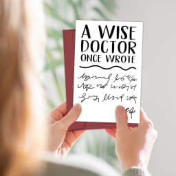 1PC Doctorate Degree Greeting Card,Funny Phd Graduation Thank You Card,Jokey Doctor's Handwriting Card,A Wise Doctor Once Wrote