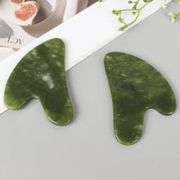 Helu Jade Gua Sha Tool Xiuyan Jade Heart-shape Massager Neck Massage Natural Massager Jade Guasha Scraper