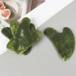 Helu Jade Gua Sha Tool Xiuyan Jade Heart-shape Massager Neck Massage Natural Massager Jade Guasha Scraper