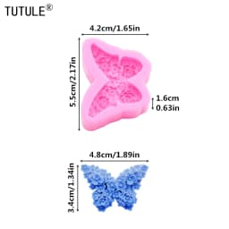 3D Flower butterfly Scented Candle Silicone Mold Drop Glue Decorative Epoxy Resin Mold DIY butterfly Chocolate Silicon Cake Mold