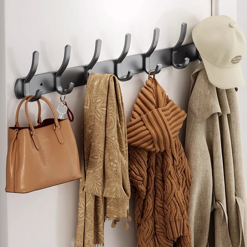 Punch-free Door Behind Hook Storage Wall Hanging Clothes Hanger Coat Hook No Drill Hanger Bedroom Organizer Storage Kitchen Acc