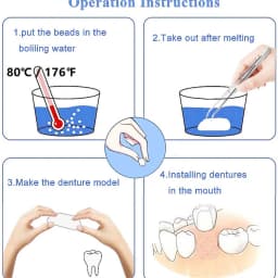 10g/Bag Tooth Repair Kit-Thermal Beads for Filling Fix The Missing and Broken Tooth or Adhesive The Denture Fake Teeth
