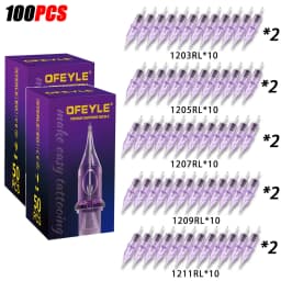 OFEYLE 20/50/100PCS Mixed Professional Tattoo Cartridge Needles with Membrane Safety Cartridges Disposable Tattoo Needle