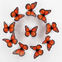 New 10Pcs 4.72 In Monarch Butterfly Decoration Stickers Fake Butterflies for Crafts Artificial Wall 3D Home Decor