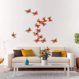 New 10Pcs 4.72 In Monarch Butterfly Decoration Stickers Fake Butterflies for Crafts Artificial Wall 3D Home Decor