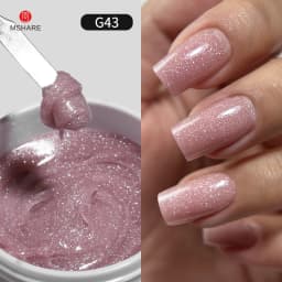 MSHARE 50g Shimmer Pink White Acrylic Gel TPO Free Glitter Shiny Extension Acryl Hard Gel Nails Sculpting Construction