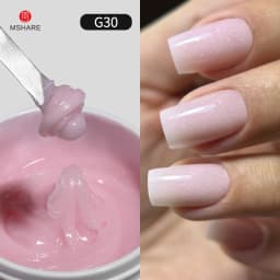MSHARE 50g Shimmer Pink White Acrylic Gel TPO Free Glitter Shiny Extension Acryl Hard Gel Nails Sculpting Construction