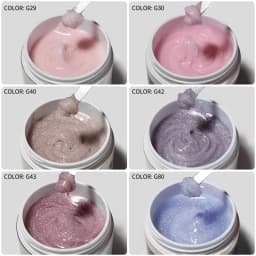 MSHARE 50g Shimmer Pink White Acrylic Gel TPO Free Glitter Shiny Extension Acryl Hard Gel Nails Sculpting Construction