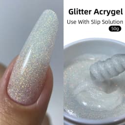 MSHARE 50g Shimmer Pink White Acrylic Gel TPO Free Glitter Shiny Extension Acryl Hard Gel Nails Sculpting Construction