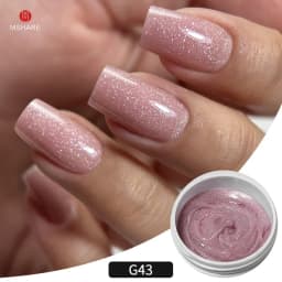 MSHARE 50g Shimmer Pink White Acrylic Gel TPO Free Glitter Shiny Extension Acryl Hard Gel Nails Sculpting Construction