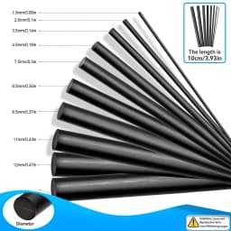 FishTrip Fishing Carbon Fiber Sticks Kit for Rod Repair High Strength 1mm~10mm*10cm for Repair Broken Fishing Rod