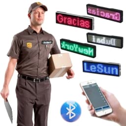 Rechargeable Bluetooth Digital LED Badge Insignia DIY Programmable Scrolling Message Board Mini LED Display LED Name Tag