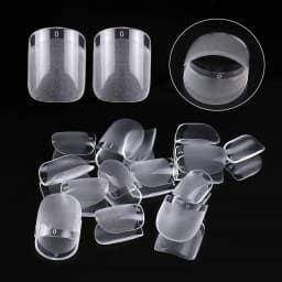 ARTAUG 240PCS Short Press On Nails Square White Gel Lucency Fake Nails Full Cover Fake Nail Set Press On Summer Cheap Nails