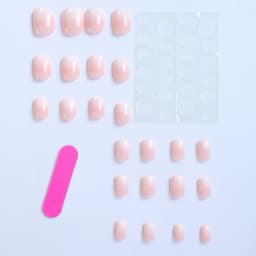 ARTAUG 24PCS Short Press On Nails Square Pink High Saturation Nails Press On Nails Summer Nails Fingertip French Trim