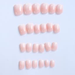 ARTAUG 24PCS Short Press On Nails Square Pink High Saturation Nails Press On Nails Summer Nails Fingertip French Trim