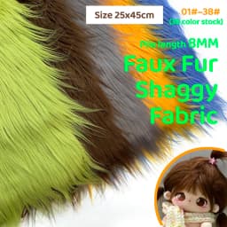 25x45cm 8cm Pile Faux Fur Fabric For Patchwork Sewing Material Doll Toy Beard Hair Diy Handmade Home Decoration Cosplay Fabric
