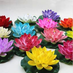 10/17/28cm Lotus Artificial Flower Floating Fake Lotus Plant Lifelike Water Lily Micro Landscape for Pond Garden Decor