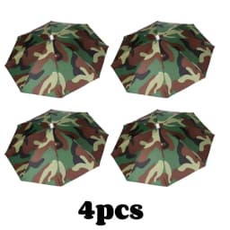 Foldable Headwear Umbrella Portable Waterproof Fishing Hat 55CM Hands-Free Rain Hat For Hiking Camping Camouflage Umbrella Adult