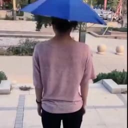 Foldable Headwear Umbrella Portable Waterproof Fishing Hat 55CM Hands-Free Rain Hat For Hiking Camping Camouflage Umbrella Adult